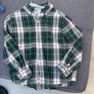 Janie & Jack Blue, green & white button down shirt